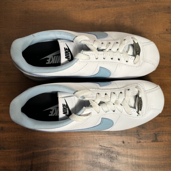 Nike Cortez By You Sneakers Shoes Custom FV9523 900 Size 6.5 White Baby Blue - Picture 4 of 7
